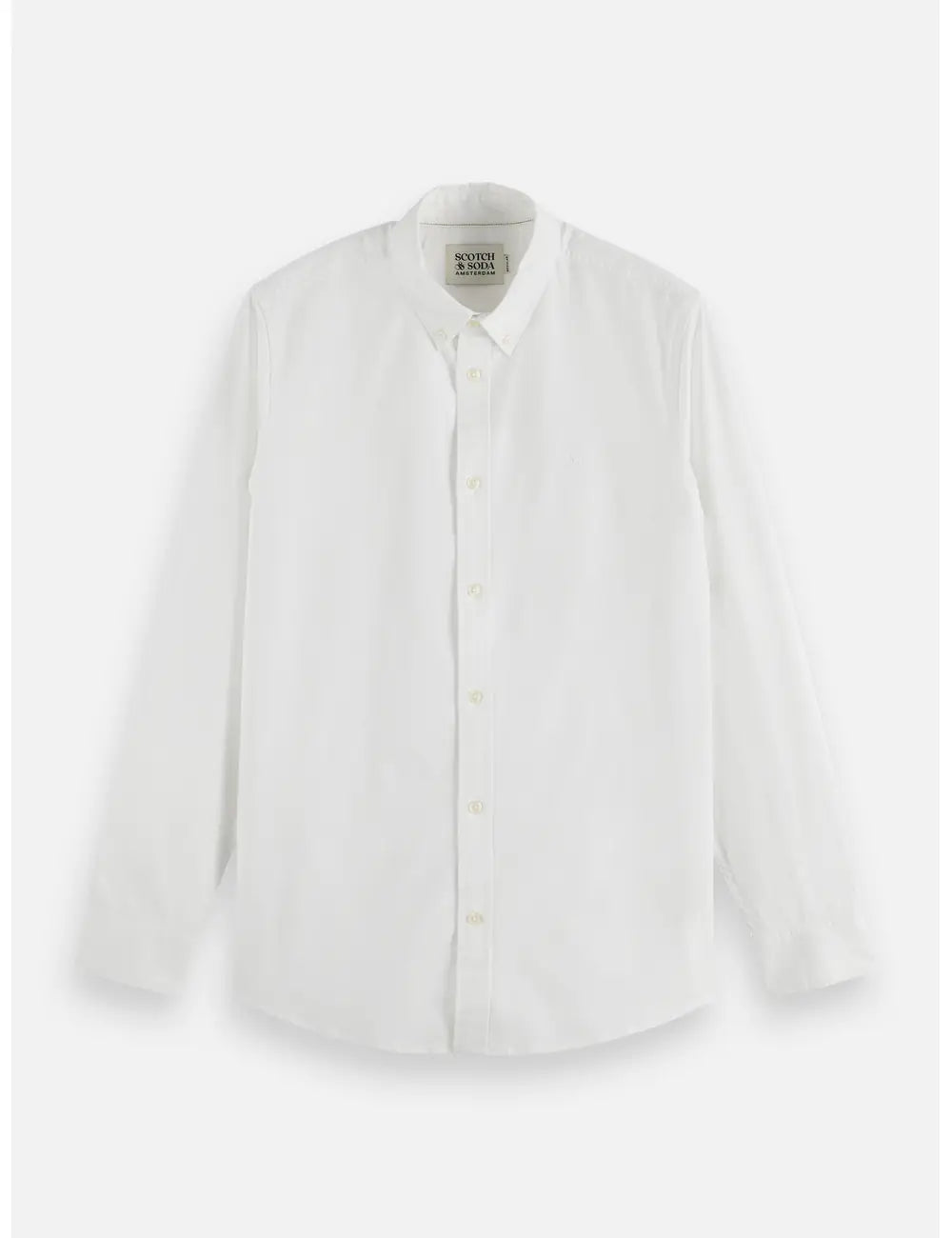 Oxford Solid Shirt flat lay front view by Scotch & Soda