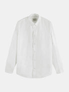 core-oxford-solid-white-traditional front view by Scotch & Soda