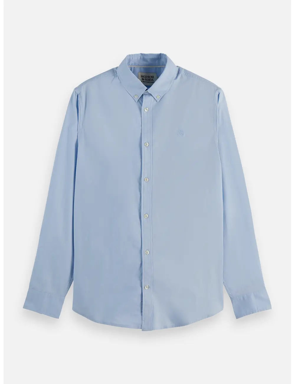 Oxford Solid Shirt flat lay front view by Scotch & Soda
