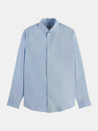 core-oxford-solid-medium-blue front view by Scotch & Soda