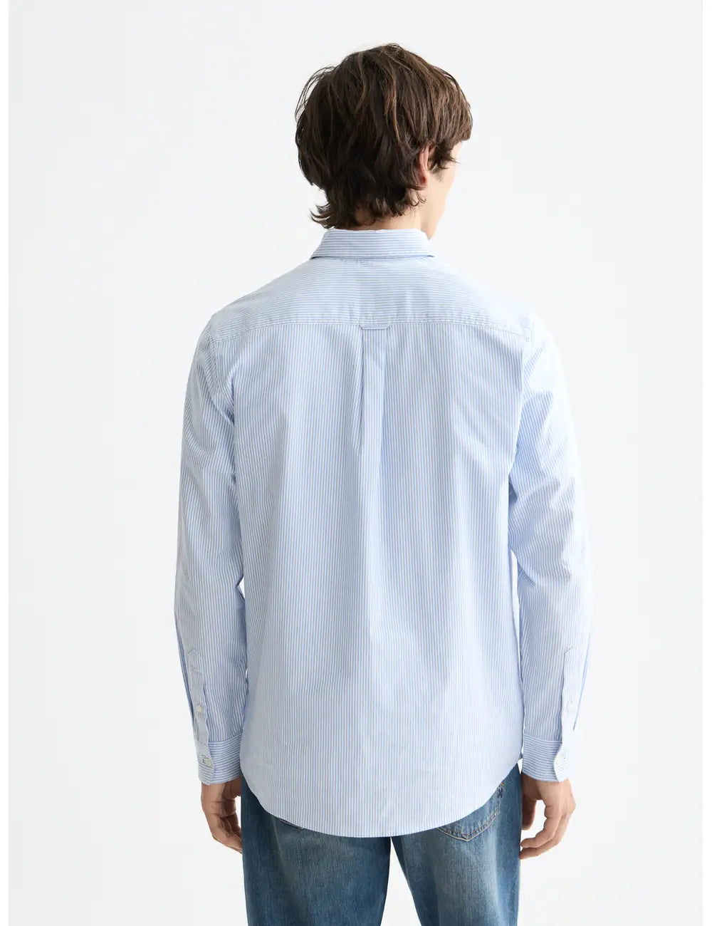 Core - Oxford Stripe back view showing fit and finish by Scotch & Soda