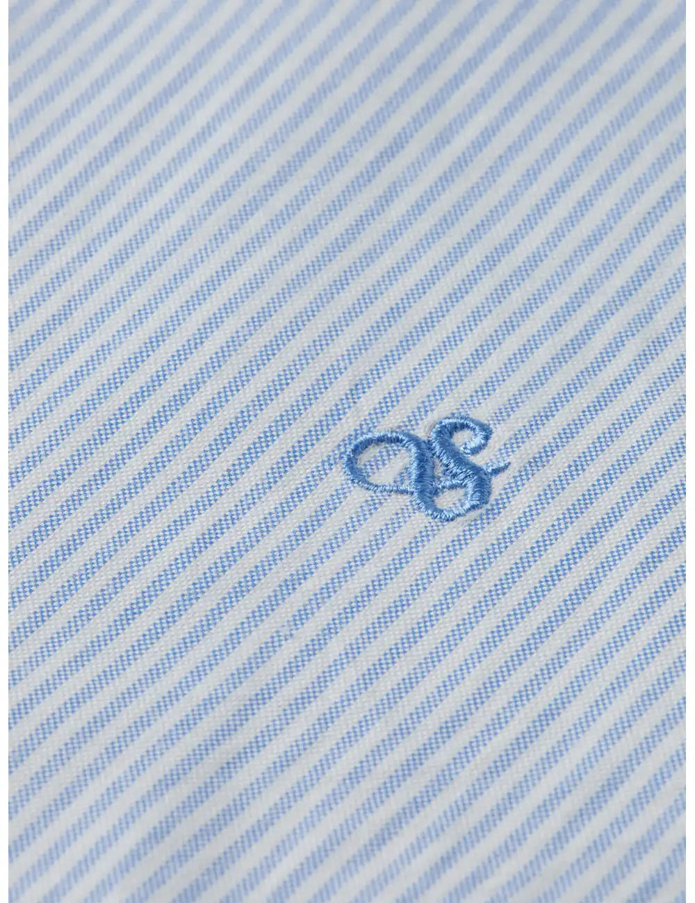 Core - Oxford Stripe detail shot of fabric and craftsmanship by Scotch & Soda