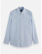 Core - Oxford Stripe front view showing fit and finish by Scotch & Soda