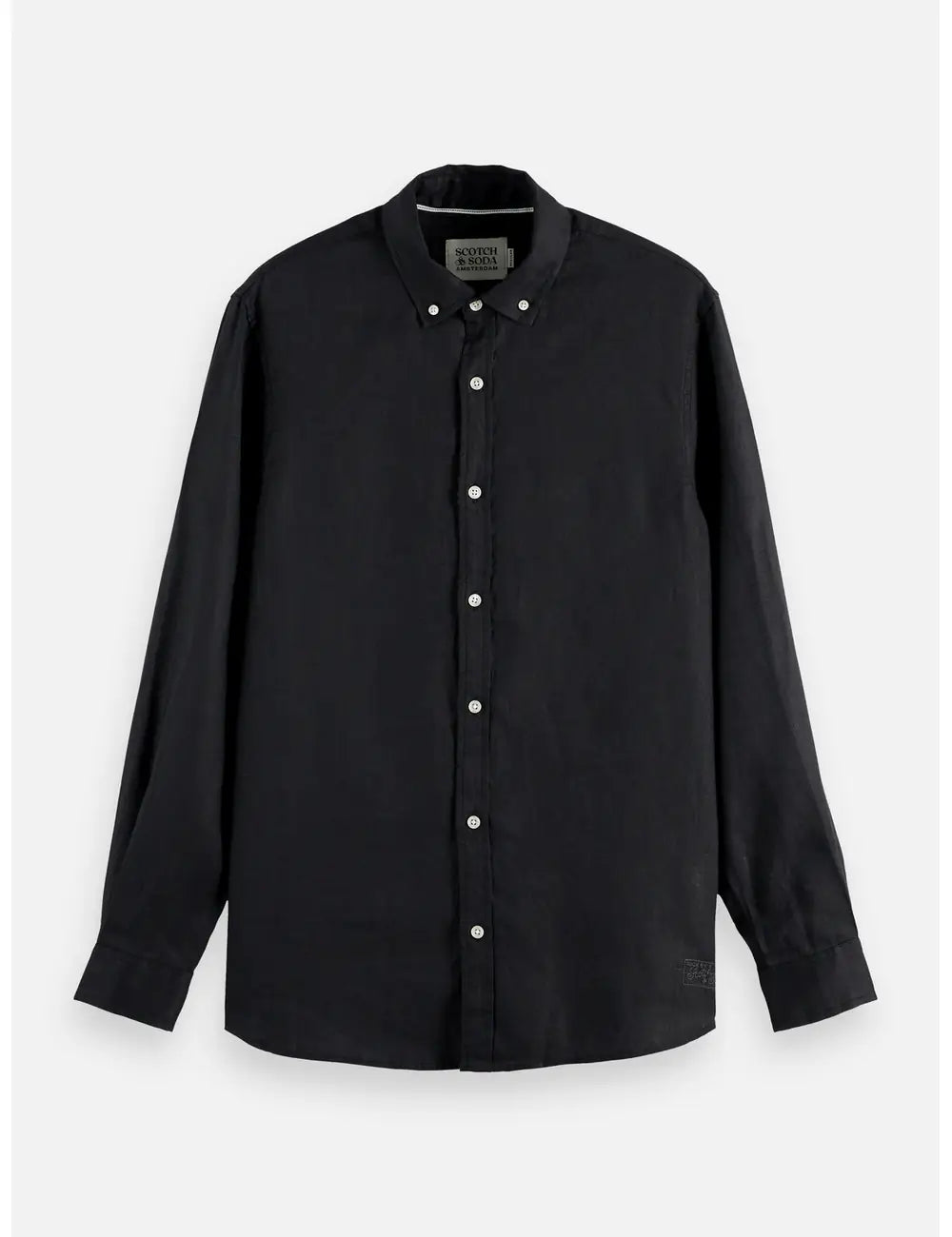 Linen Shirt Button Down flat lay front view by Scotch & Soda