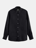 linen-shirt-ls-button-down front view by Scotch & Soda
