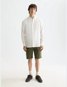 Linen Shirt Button Down full model shot showing overall fit by Scotch & Soda