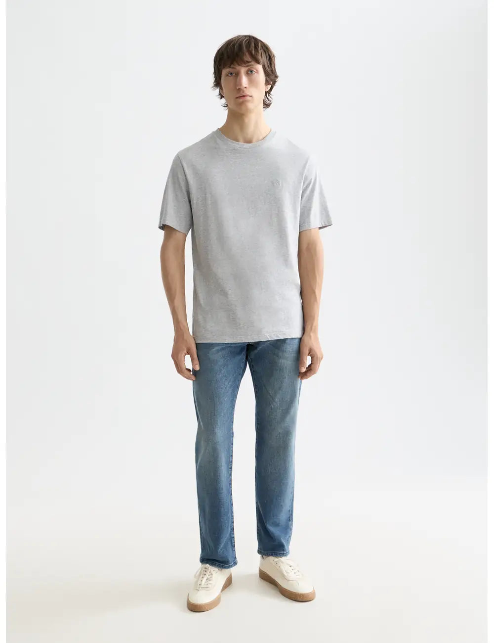 Logo T Shirt full model shot showing overall fit by Scotch & Soda
