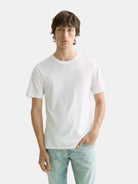 core-logo-t-shirt-white-traditional front view by Scotch & Soda