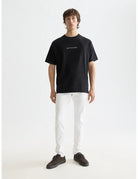 Logo Front T Shirt full model shot showing overall fit by Scotch & Soda