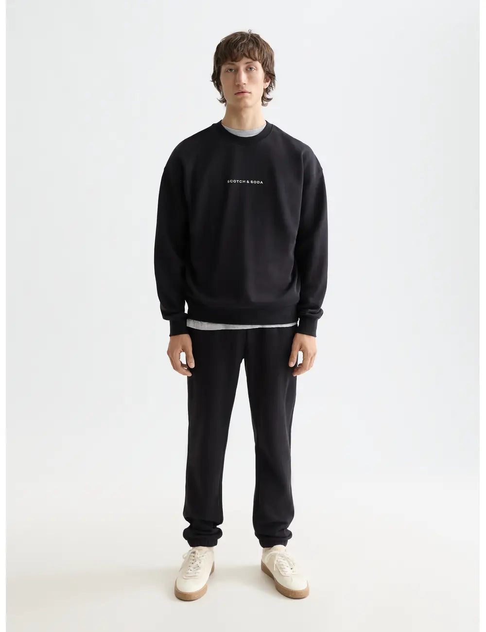 Logo Sweatpant full model shot showing overall fit by Scotch & Soda