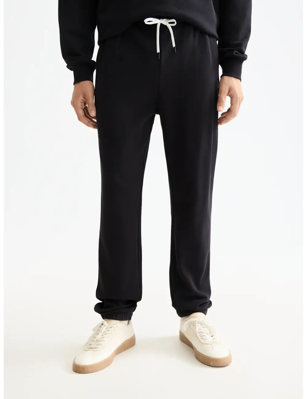 Logo Sweatpant close-up on model showing fit and detail by Scotch & Soda