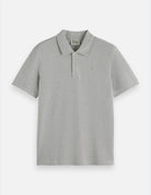 Core - Logo Pique Polo flat lay showing product details by Scotch & Soda