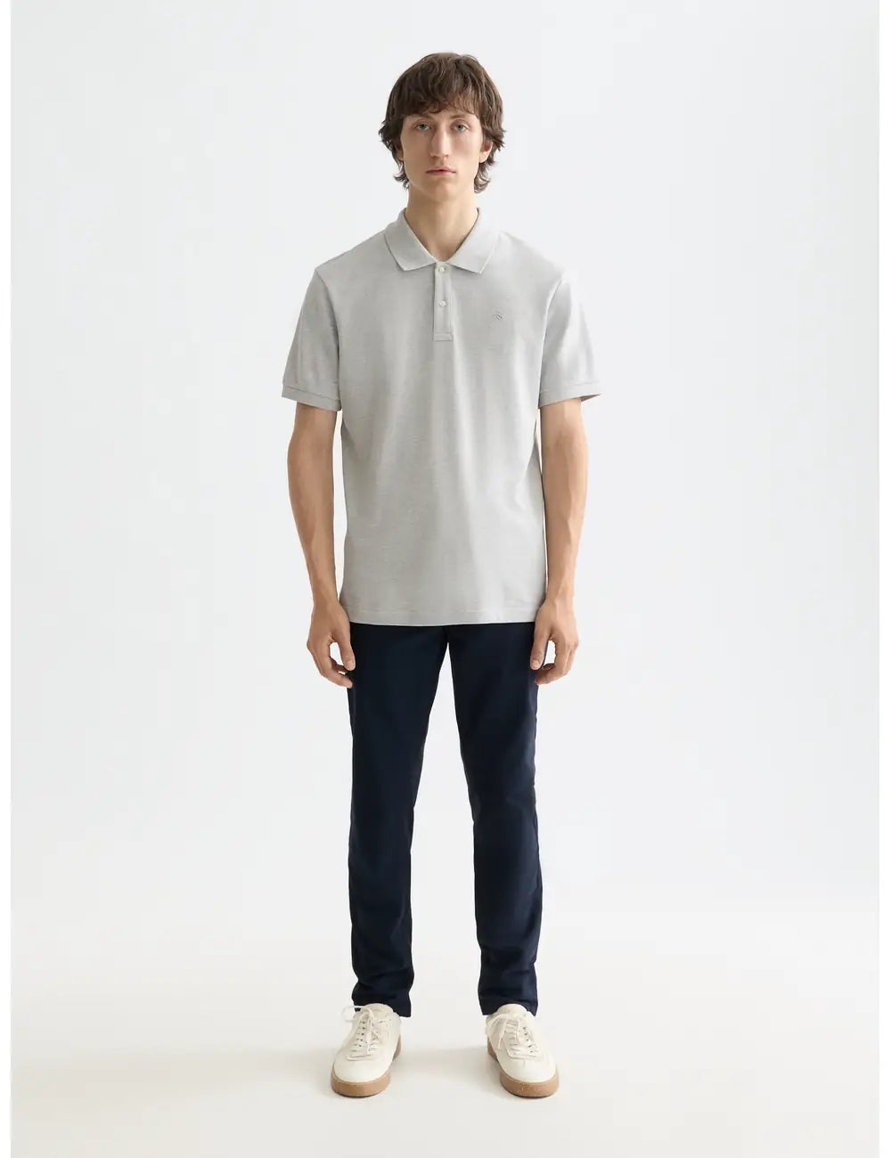 Core - Logo Pique Polo front view showing fit and finish by Scotch & Soda