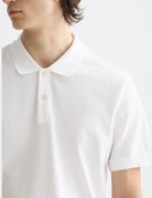 Logo Pique Polo detail shot showing fabric and craftsmanship by Scotch & Soda