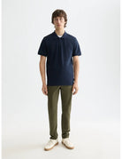 Logo Pique Polo full model shot showing overall fit by Scotch & Soda