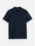 Logo Pique Polo flat lay front view by Scotch & Soda