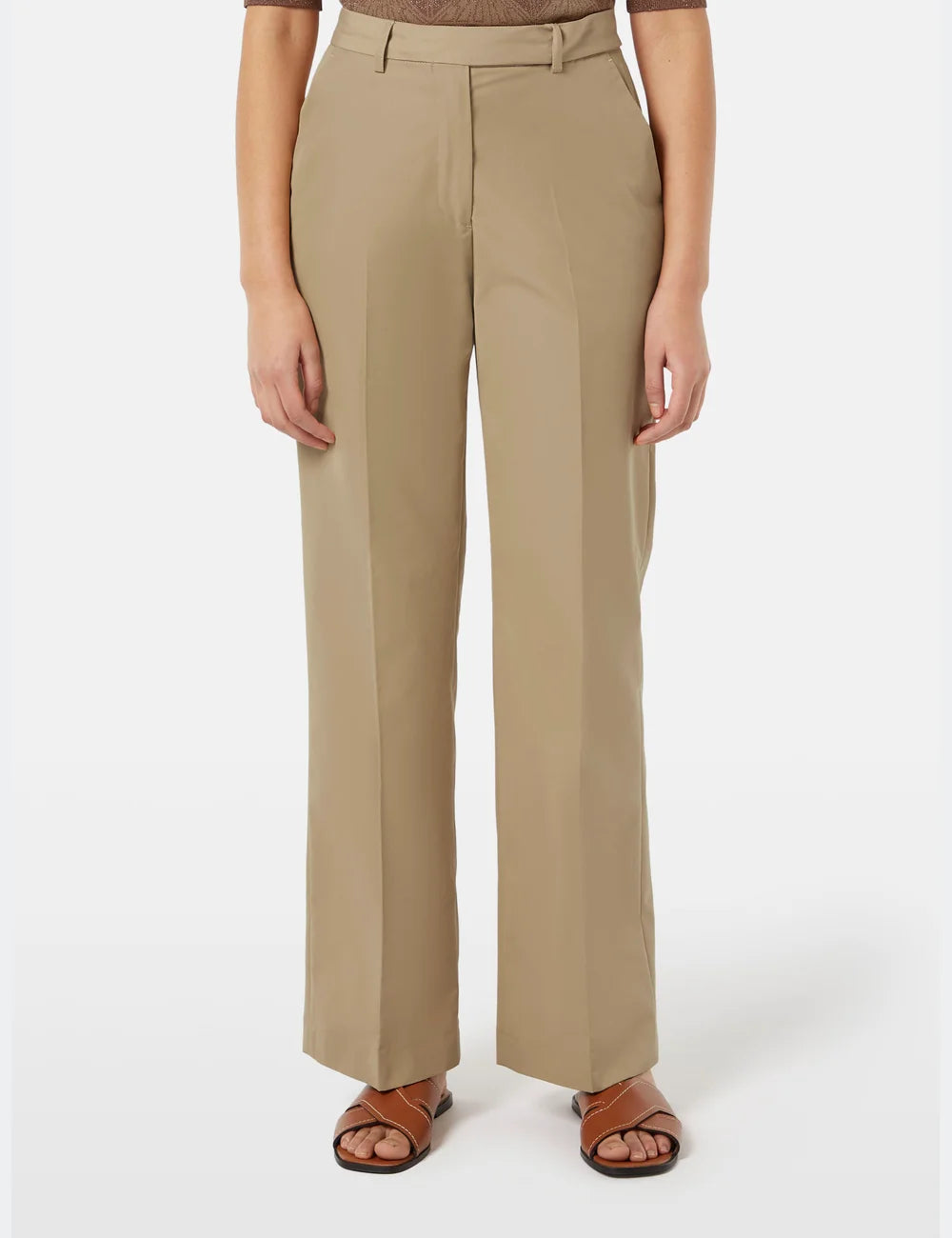 Wide Leg Belt Pant front view by Scotch & Soda