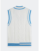 Cable V Neck Vest flat lay back view by Scotch & Soda