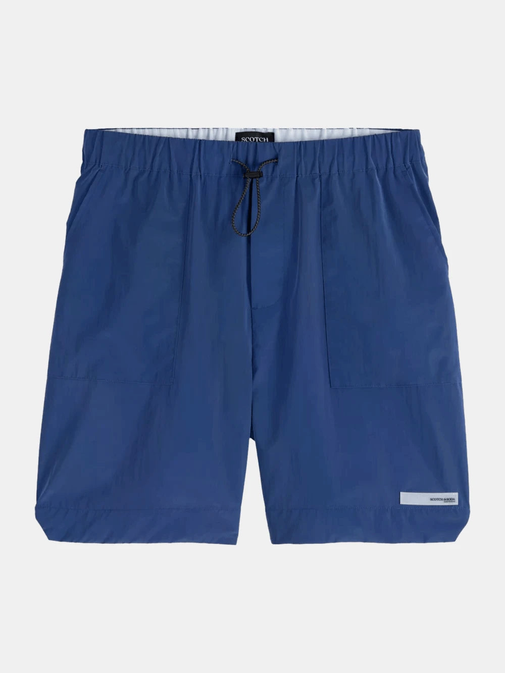 Fave - Technical Nylon Bermuda Short (Navy) front view showing fit and finish by Scotch & Soda