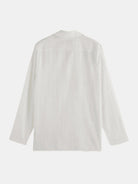 Cotton voile regular fit shirt (White Traditional) back view showing fit and finish by Scotch & Soda