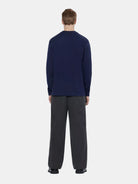 Melange With Pocket Detail Wide Fit Chino (Dark Grey) back view showing fit and finish by Scotch & Soda