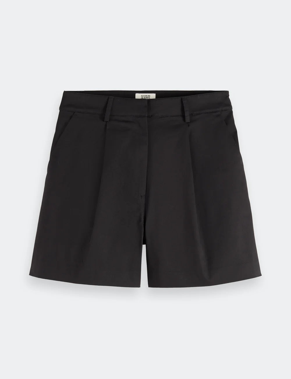 Black Core Abott Chino Short close-up on model by Scotch & Soda