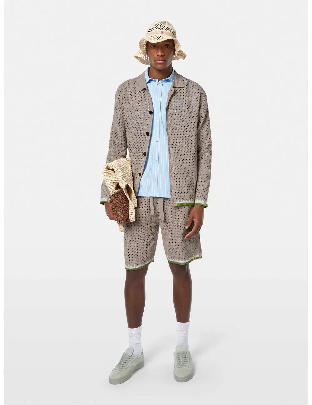 Crochet Knitted Shorts full model shot showing overall fit by Scotch & Soda