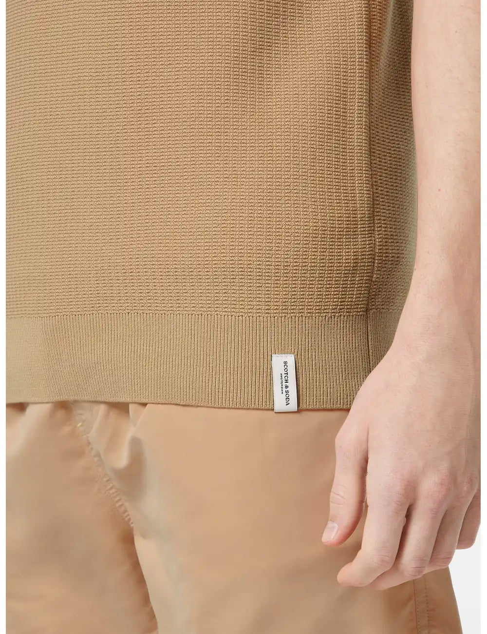 Knitted Polo Shirt detail view by Scotch & Soda