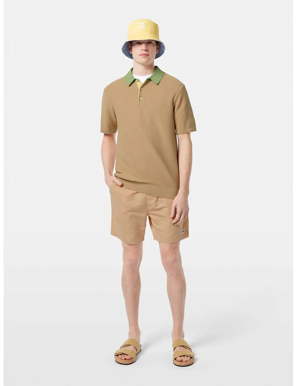 Knitted Polo Shirt full model shot showing overall fit by Scotch & Soda