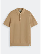 Knitted Polo Shirt flat lay front view by Scotch & Soda