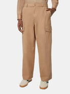 Daze - Garment-Dyed Herringbone Cargo Pant (Medium Brown) detail shot of fabric and craftsmanship by Scotch & Soda