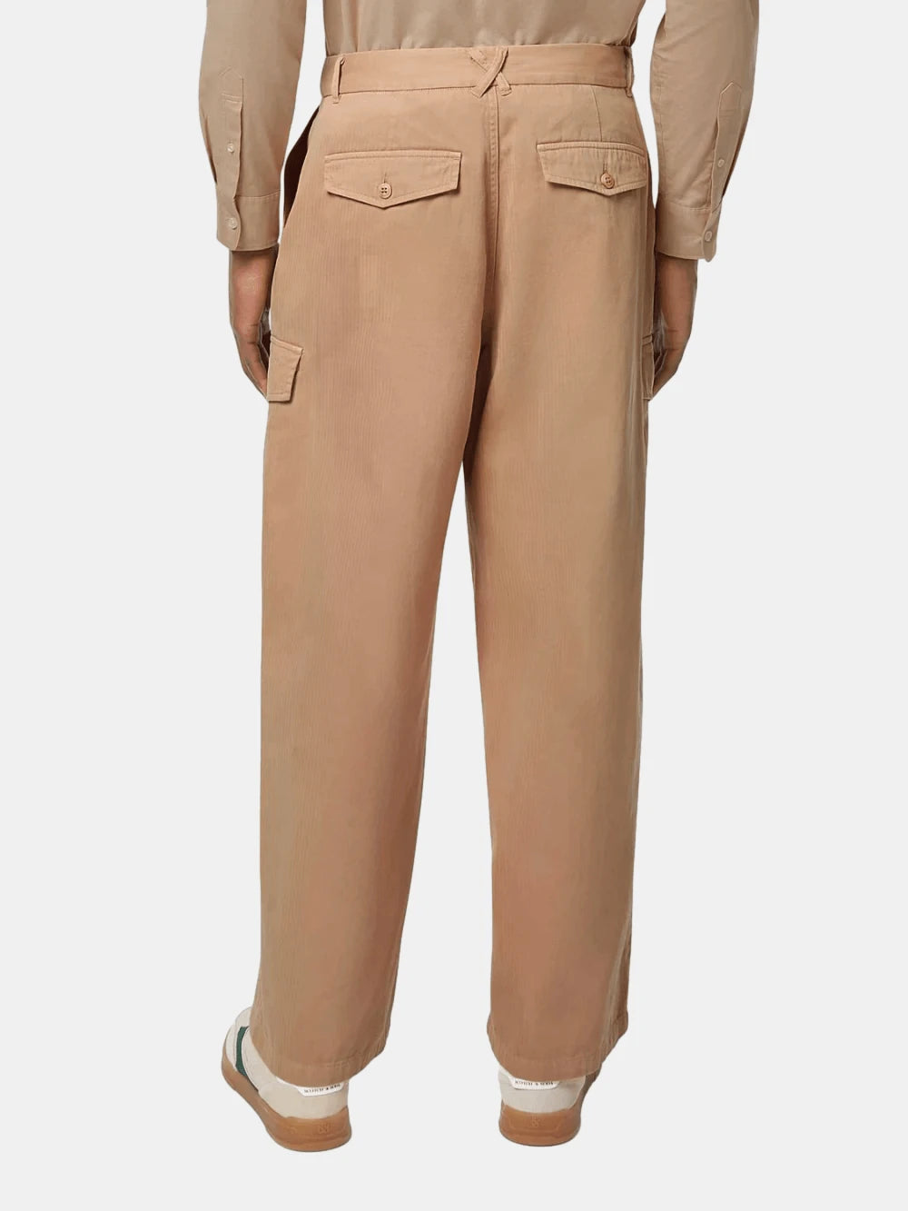 Daze - Garment-Dyed Herringbone Cargo Pant (Medium Brown) back view showing fit and finish by Scotch & Soda