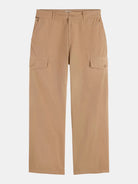 Daze - Garment-Dyed Herringbone Cargo Pant (Medium Brown) front view showing fit and finish by Scotch & Soda