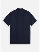 Linen Shirt Navy flat lay back view by Scotch & Soda