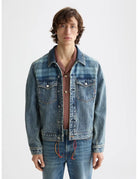 Denim Trucker Jacket close-up on model showing fit and detail by Scotch & Soda