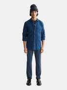 Textured indigo shirt in special striped weave - Scotch & Soda