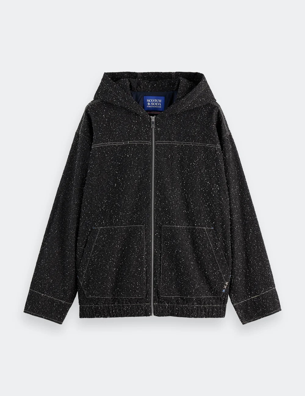 Hooded Denim Jacket flat lay front view by Scotch & Soda