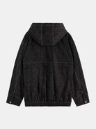 hooded-denim-jacket-black-snow back view by Scotch & Soda