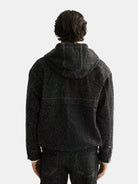 hooded-denim-jacket-black-snow back view by Scotch & Soda