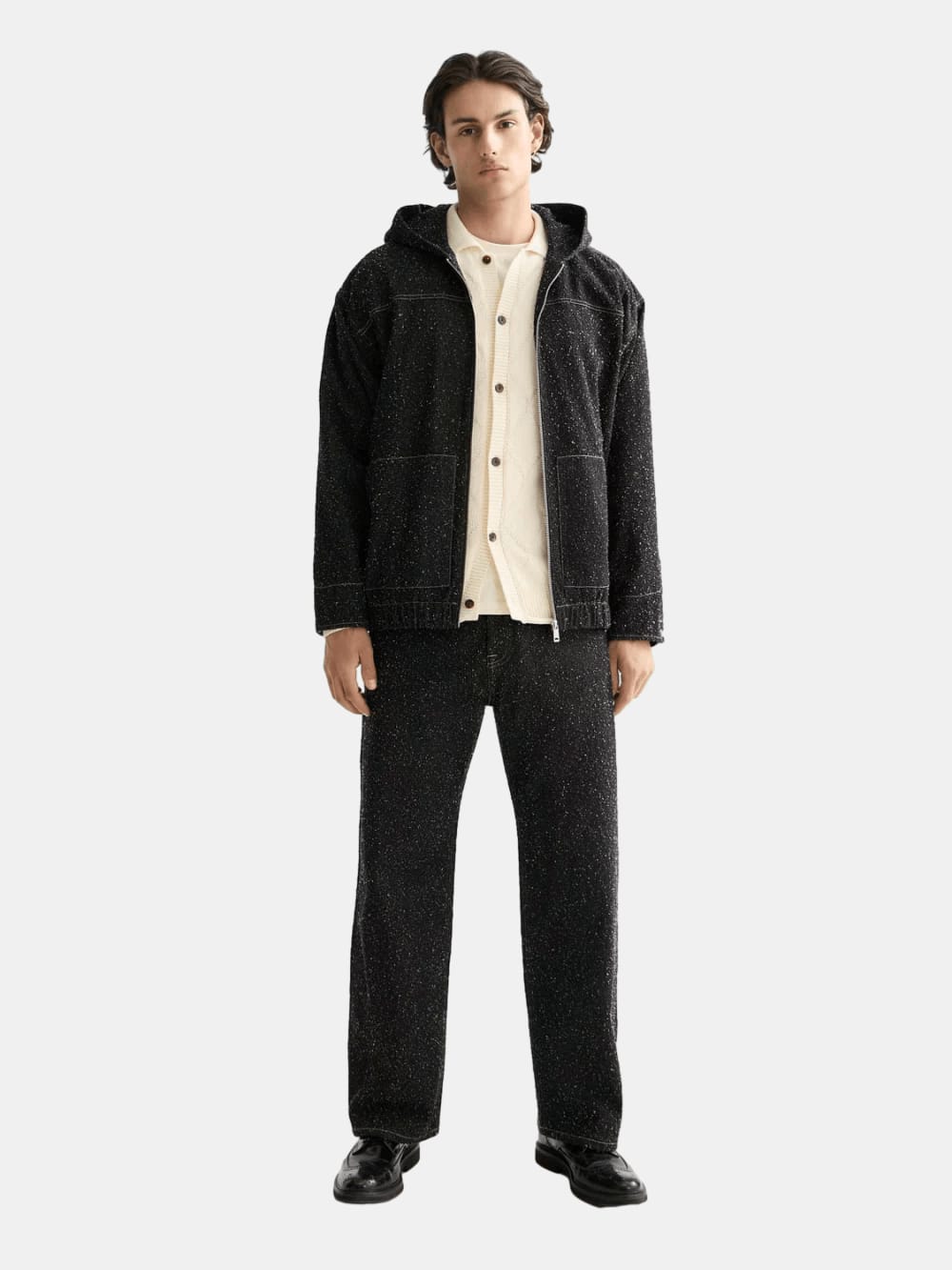Hooded Denim Jacket — Black Snow - Scotch & Soda