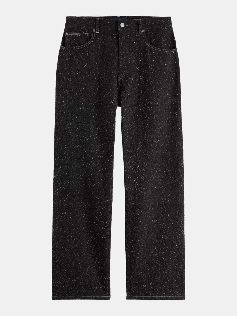 The Pitch Loose  Jeans — Black Snow front view showing fit and finish by Scotch & Soda