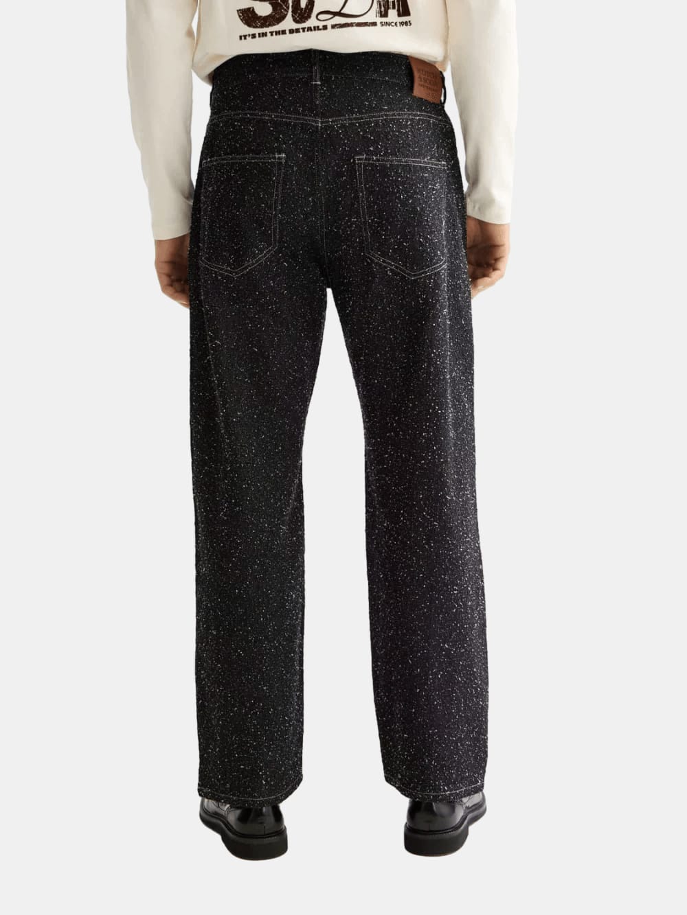 The Pitch Loose  Jeans — Black Snow front view showing fit and finish by Scotch & Soda