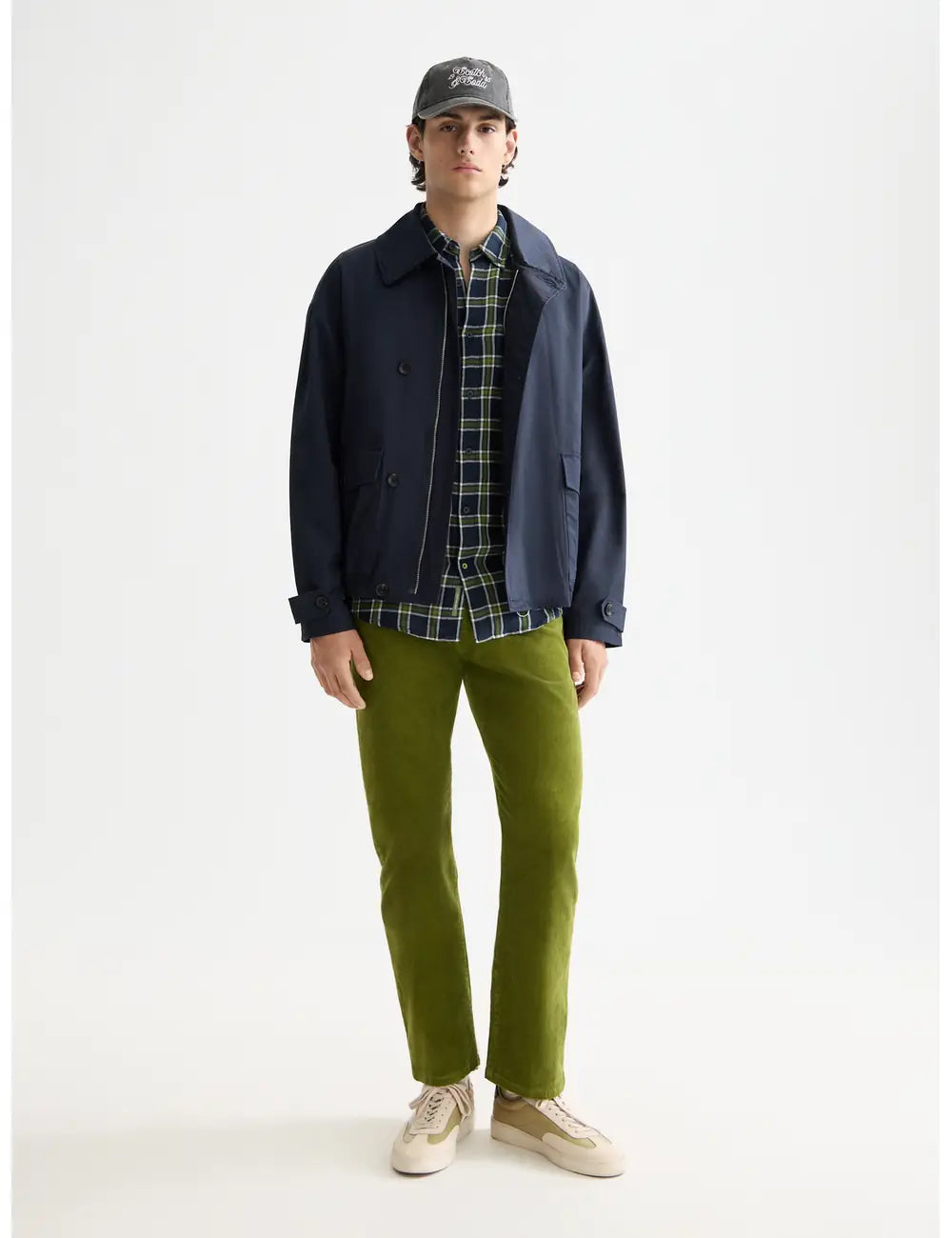 Short Trench Coat full model shot showing overall fit by Scotch & Soda