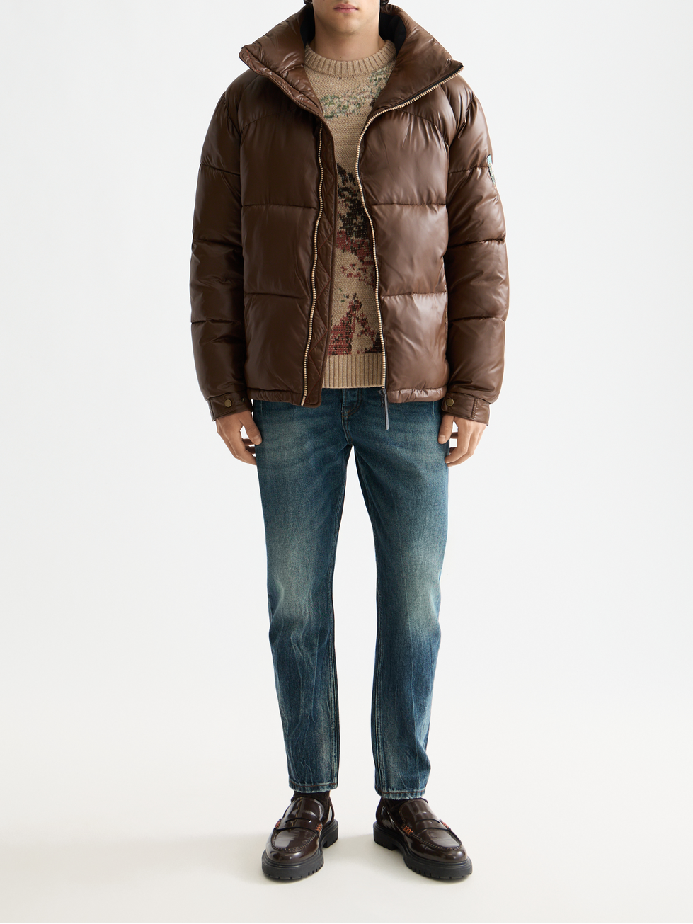 Lacquer puffer jacket