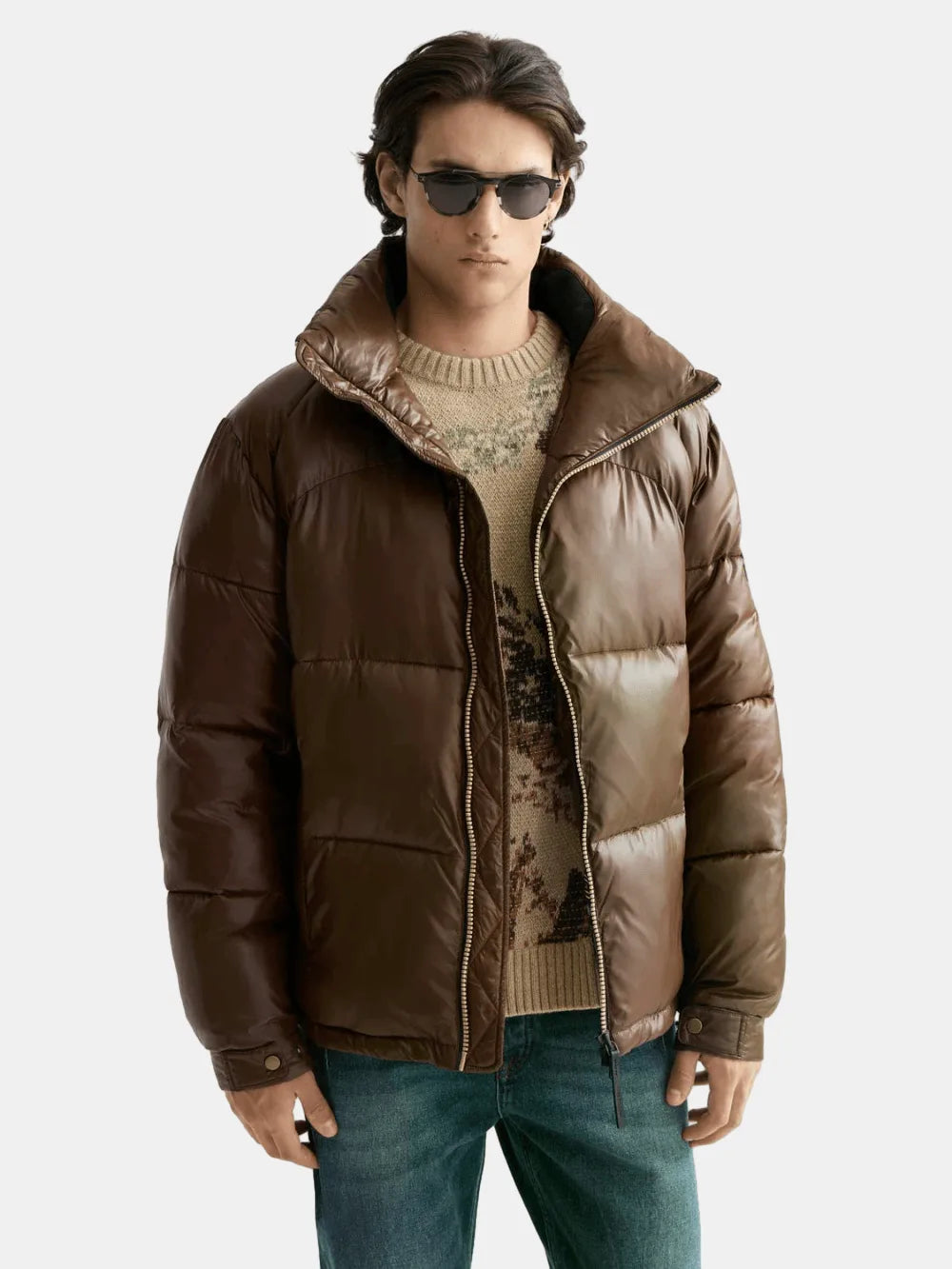 lacquer-puffer-jacket front view by Scotch & Soda
