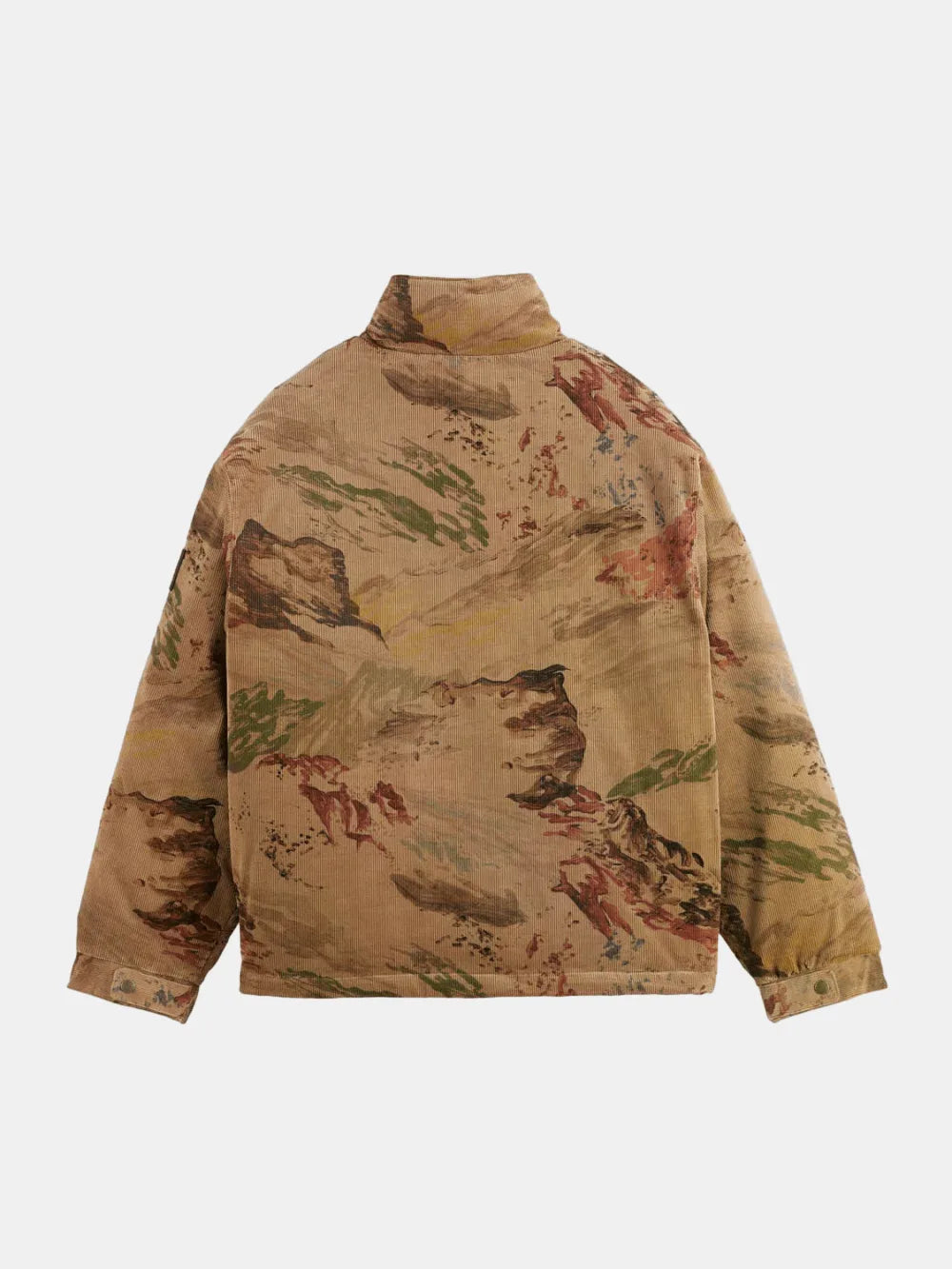 Mountain Print Corduroy Puffer back view showing fit and finish by Scotch & Soda