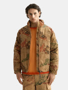 Mountain Print Corduroy Puffer front view showing fit and finish by Scotch & Soda