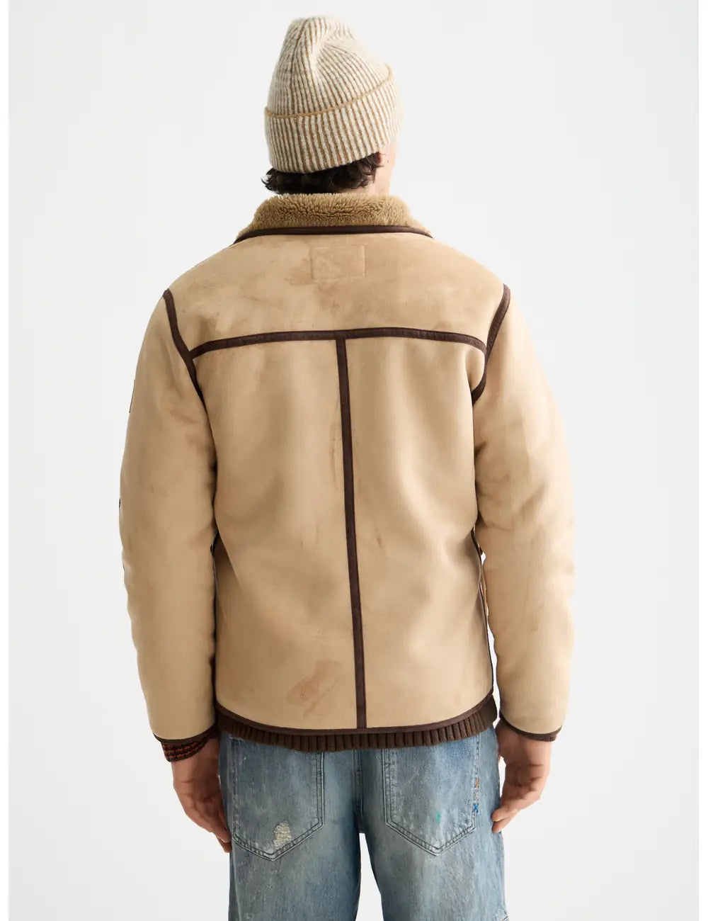Faux Shearling Jacket back view showing fit and finish by Scotch & Soda