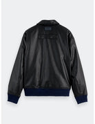 Faux Leather Puffer back view showing fit and finish by Scotch & Soda