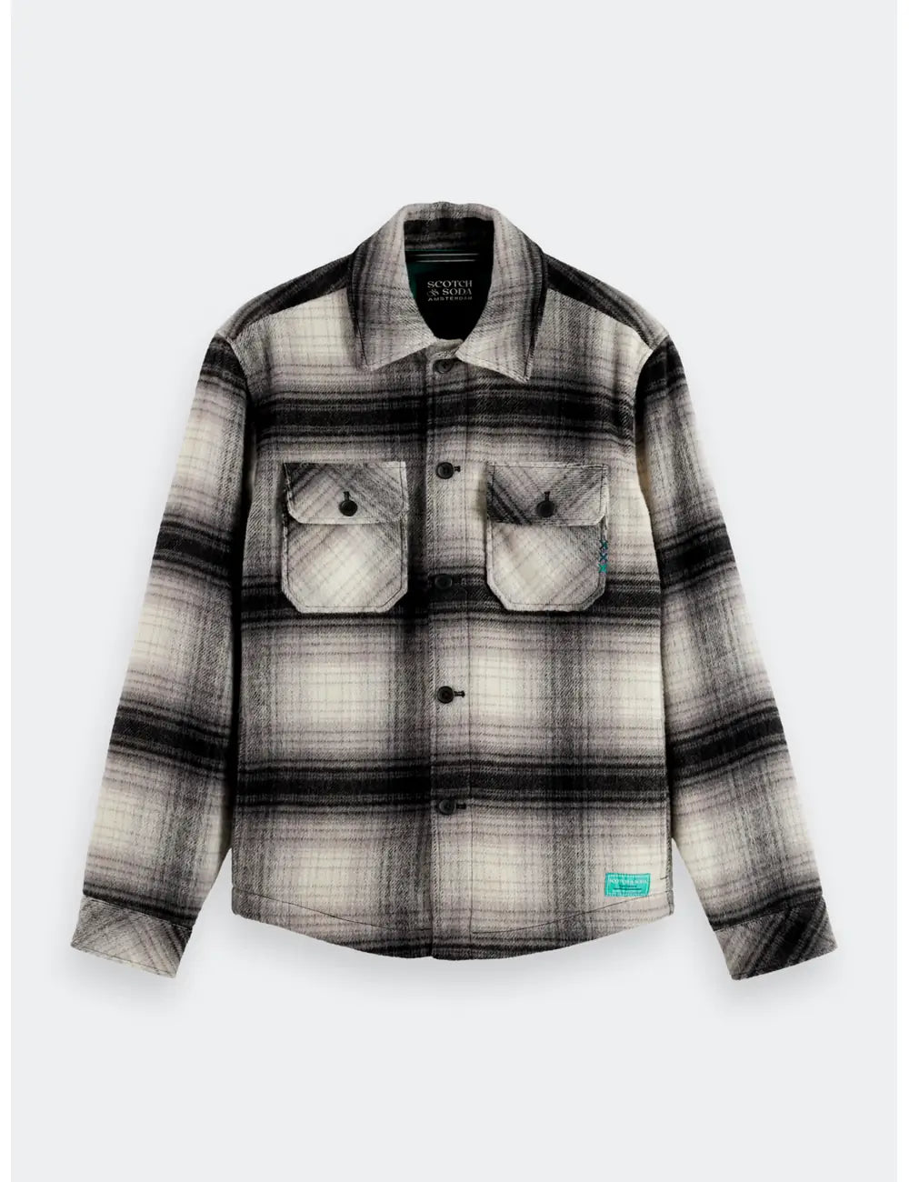 Check Overshirt flat lay front view by Scotch & Soda